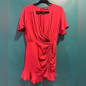 Rust Red Wrap Dress by BooHoo
